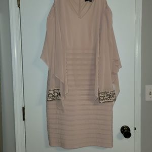 Betsy & Adam knee length dress. Size 16W. Blush color. New/perfect condition.